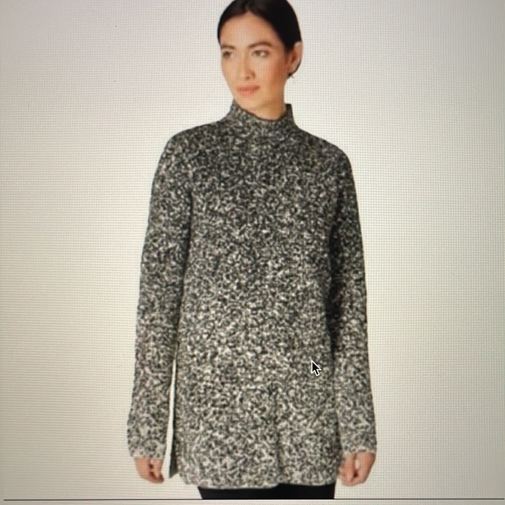 Pure Jill Ombré Knit Mock Neck Sweater Size‎ XSMALL Petite. Black and white